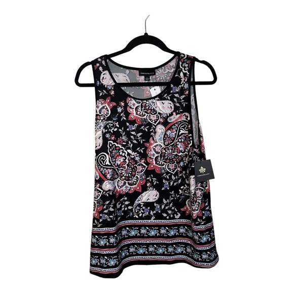 Desigual Women's Black and Pink Paisley Top - Picture 1 of 3